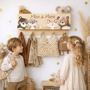 Garderobe - Kindergarderobe mit Ablage - Kind - Kinderzimmer - mit Name - individuell - Kleiderhaken - personalisierte Garderobe - Geschenk