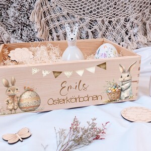 Osterkiste Holz, Osterkörbchen, Osternest personalisiert, Ostern Kinder, Ostergeschenk, Geschenke Ostern, Osterkorb mit Name zum Befüllen
