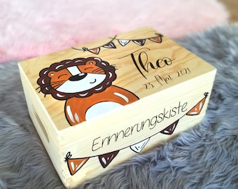 Erinnerungskiste, Erinnerungsbox, Spielzeugkiste, Spielebox, Holzkiste mit Namen, individuell, personalisierbar, Taufgeschenk