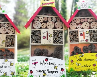 Insektenhaus Kindergarten Abschiedsgeschenk Geschenk Erzieherin Insektenhotel Insekten Kinder Kindergarten Natur XL