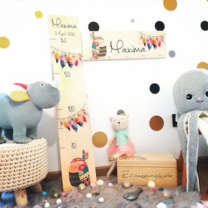 Barra de medição, barra de medição infantil, barra de medição, personalizada individualmente, presente estilo boho para nascimento, presente de batismo para crianças