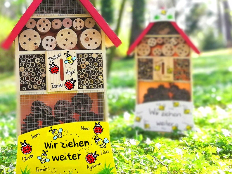 Insektenhotel XXL Kindergarten Abschiedsgeschenk Geschenk Erzieherin Insektenhotel Insekten Kinder Kindergarten Natur XL Bild 9