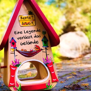 Gift pension, gift retirement, XXL birdhouse for retirement, pensioner, retirement gift colleague