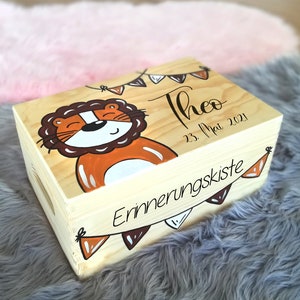 Baby memory box, memory box, toy box, game box, wooden box with name, individual, personalizable, christening gift