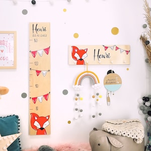 Vareta de medição infantil, vareta de medição infantil, vareta de medição infantil de madeira, vareta de medição para quarto infantil, presente de nascimento, vareta de medição personalizada