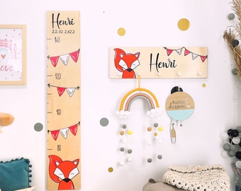 Vareta de medição infantil, vareta de medição infantil, vareta de medição infantil de madeira, vareta de medição para quarto infantil, presente de nascimento, vareta de medição personalizada