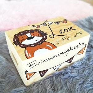 Baby memory box, memory box, toy box, game box, wooden box with name, individual, personalizable, christening gift