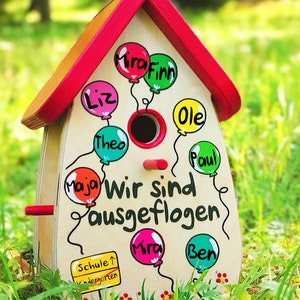 Vogelhaus Kindergarten Abschiedsgeschenk, Futterhaus, mit Namen der Kinder, Abschiedsgeschenk Erzieherin