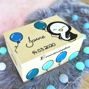 Baby memory box, memory box, toy box, game box, wooden box with name, individual, personalizable, christening gift