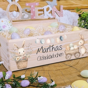 Osterkiste Holz, Osterkörbchen, Osternest personalisiert, Ostern Kinder, Ostergeschenk, Geschenke Ostern, Osterkorb mit Name zum Befüllen