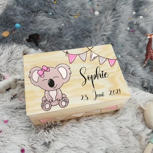 Baby memory box, memory box, toy box, game box, wooden box with name, individual, personalizable, christening gift