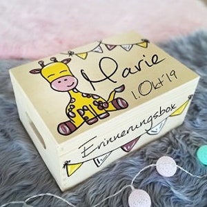 Baby memory box, memory box, toy box, game box, wooden box with name, individual, personalizable, christening gift