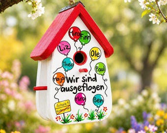 Birdhouse kindergarten farewell gift, bird feeder, with children's names, farewell gift for teacher