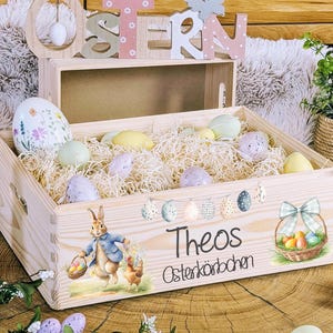 Osterkiste Holz, Osterkörbchen, Osternest personalisiert, Ostern Kinder, Ostergeschenk, Geschenke Ostern, Osterkorb mit Name zum Befüllen
