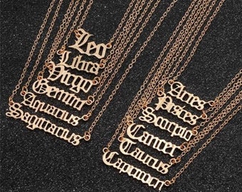 Gold Zodiac Charm Necklace