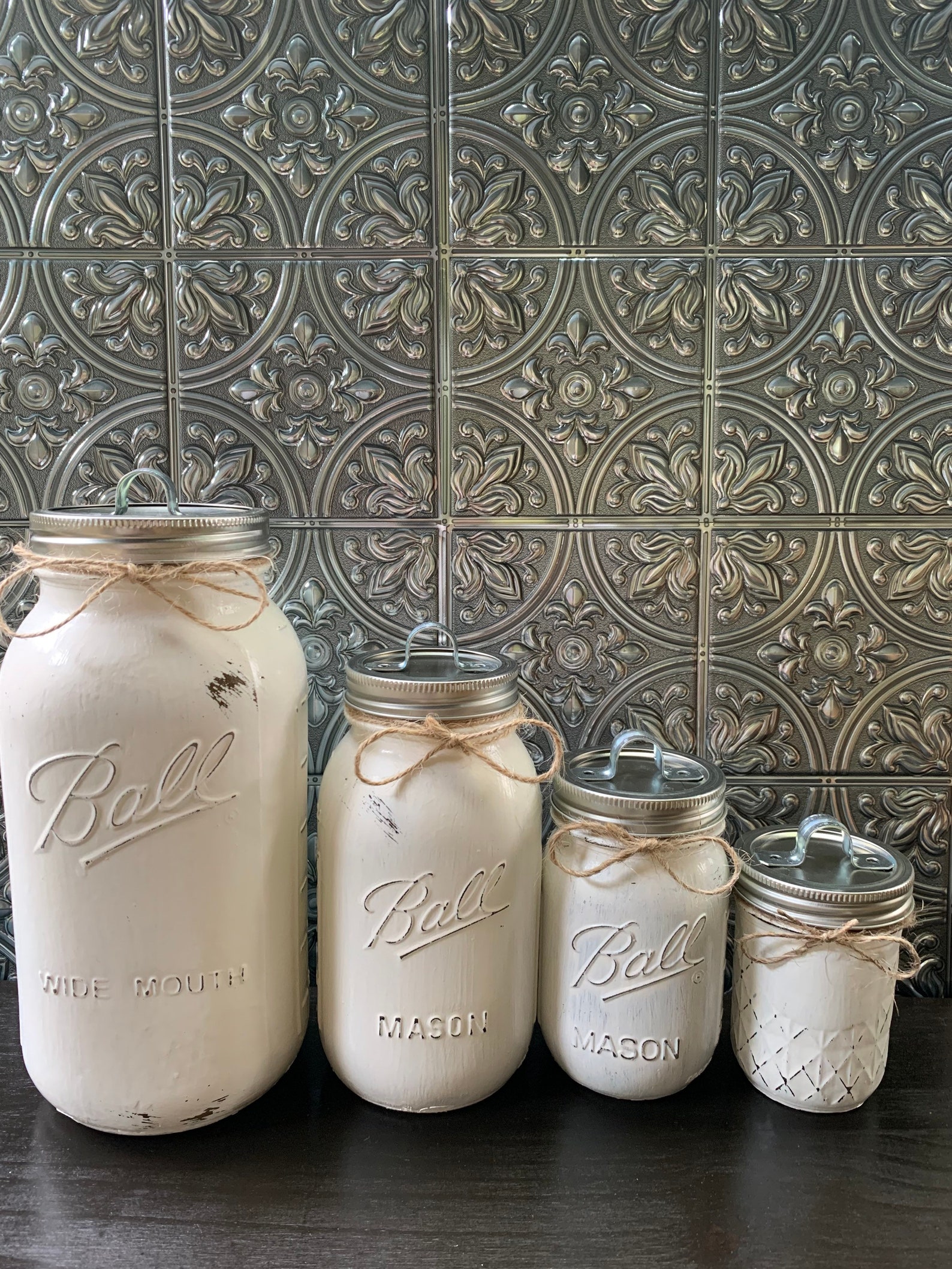 4 Piece Mason Jar canister set. Etsy