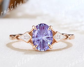 Alexandrit Verlobungsring Starbright Cut Gold Moissanite Ring Versprechen Ring Geburtstagsgeschenk für Sie