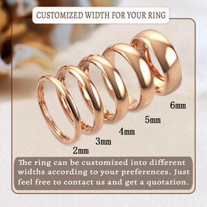 Puede incluir: Seis anillos de oro de diferentes anchos, que van desde 2 mm hasta 6 mm. El anillo se puede personalizar en diferentes anchos seg&uacute;n sus preferencias. No dude en ponerse en contacto con nosotros para obtener un presupuesto.