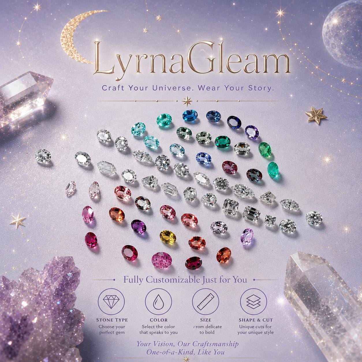 Customizable Gemstone Ring: Personalized Stone Options - Etsy