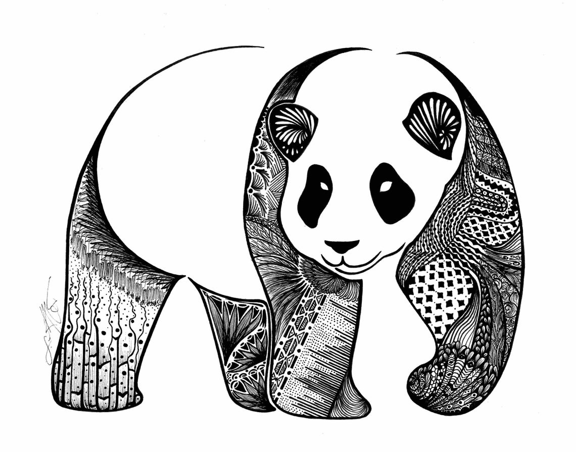 Ailuropoda Melanoleuca giant Panda Print - Etsy UK