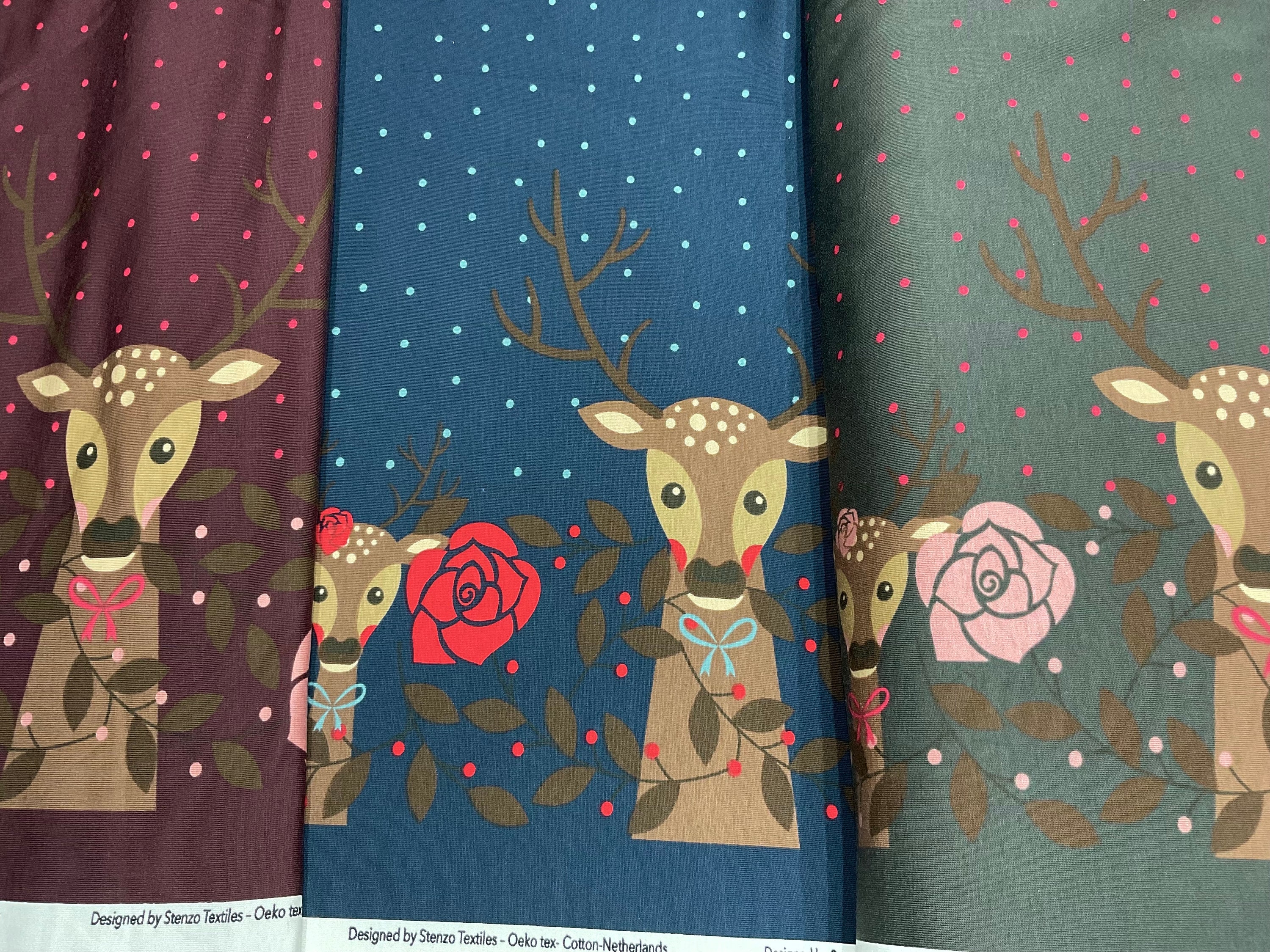 Stenzo Stoff Reh Rosa Stenzo Jersey Bordüre Bordürenjersey Reh