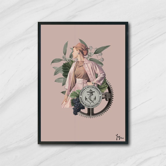 Vintage Fashion 30x40 50x70 Art Collage Poster Etsy
