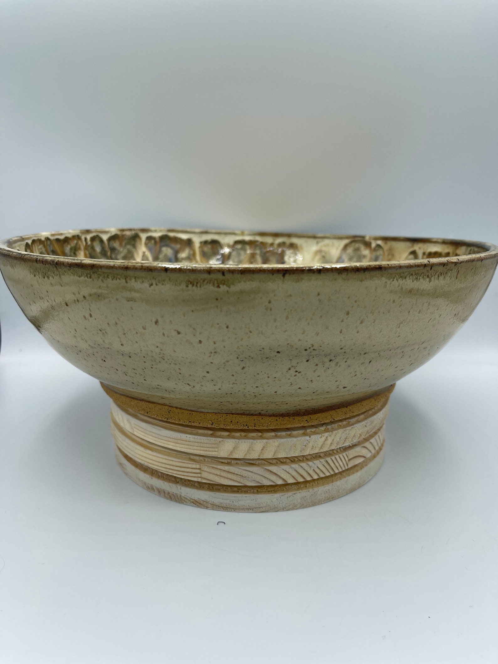 Speckled Peacock Bowl TLC Pottery Ceramic Stoneware Wheel Etsy Canada