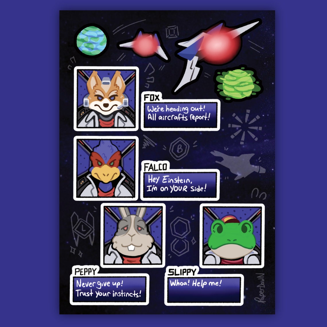 Star Fox 64 - Vinyl Sticker Sheet - Etsy