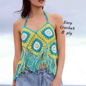Beach Boho Crochet Top Pattern/Instant PDF Download/Womens Fringe Summer  Beach Top