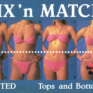 Bikini Swimsuits Mix N Match Knitting Patterns 4 Ply Tops & Bottoms Swimwear Separates to Mix it Up PDF Digital Download file image 4