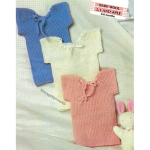 SALE - Baby Singlet Vest Knitting Pattern 2, 3 & 4 ply Babies 0-6 months 2 sizes Sleeveless PDF Digital download in ENGLISH