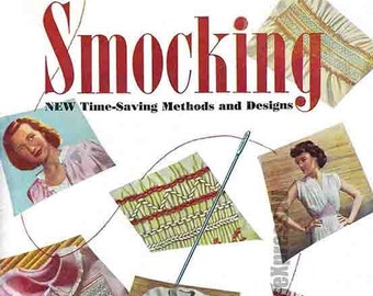 Smocking 26 pages Patterns Designs Stitches Methods ~ Complete book draftable pattern pieces ~ Vintage 1950's PDF digital download