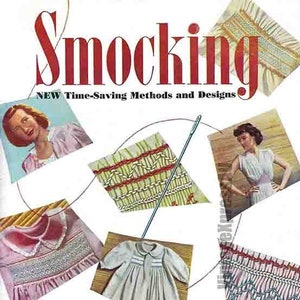 Smocking 26 pages Patterns Designs Stitches Methods in ENGLISH Complete book draftable pattern pieces ~ Vintage 1950&#39;s PDF digital download
