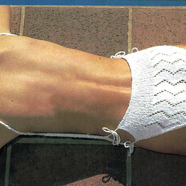 Digitales Damen Badeanzug Strickmuster One Piece Backless zum Stricken & Häkeln Bademode Strandmode Vintage PDF Download Datei