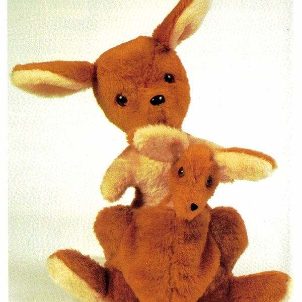 Australian Kangaroo Mother and Baby Joey Kanga in pouch Animals Sewing Pattern in ENGLISH Australia Soft Toys Vintage PDF Digital Download