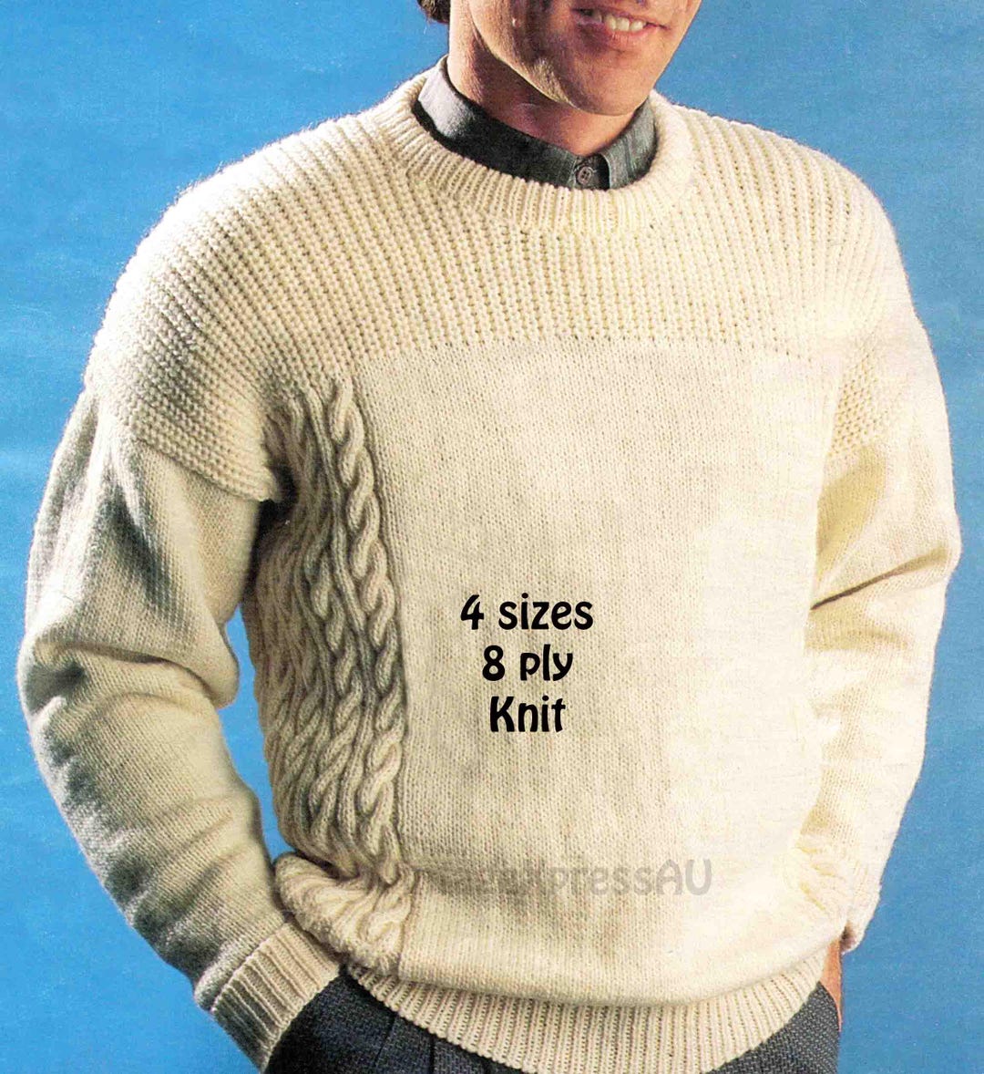 Rippenmuster Strickanleitung FÃ¼r Herrenpullover Mit Zopfmuster