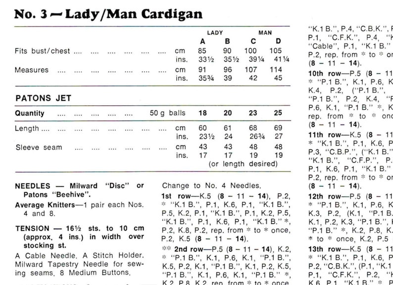 Digital ARAN Cardigans Knitting Pattern Man Lady Matching Classic Aran ...
