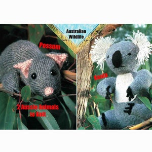 May include: Knitting pattern for two Australian animals: a possum and a koala. The pattern includes instructions for knitting both animals, as well as a picture of the finished products.