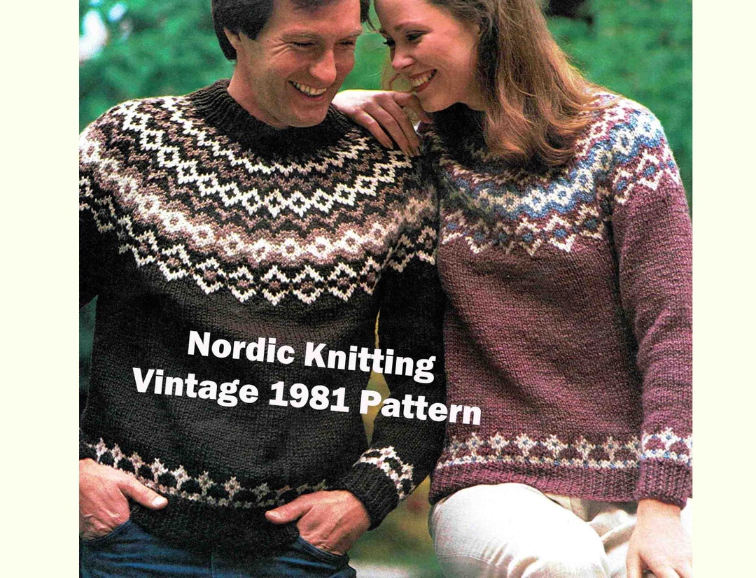 Nordic Icelandic Sweaters Knitting Pattern Fair Isle Wool Pullovers 12 ...