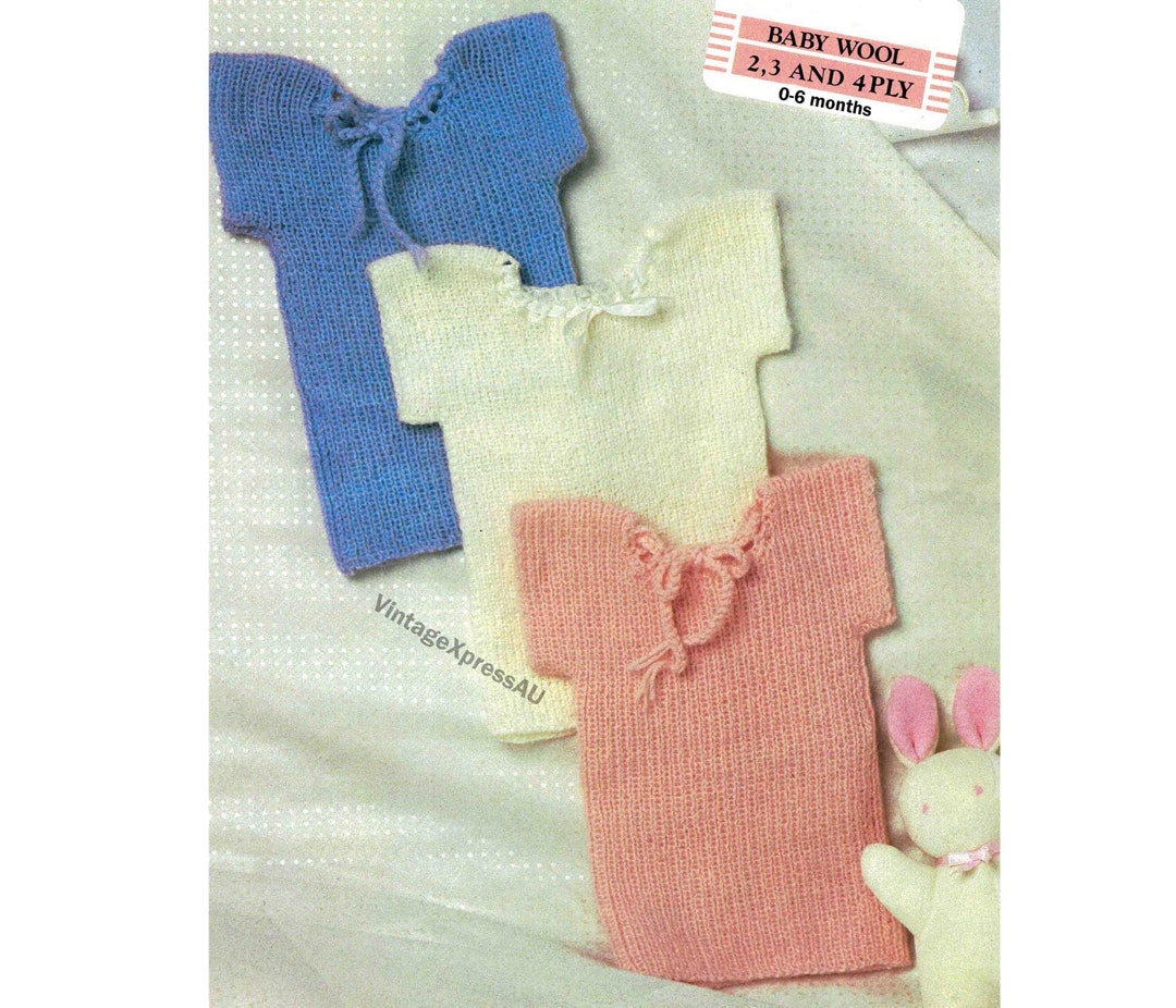 SALE Baby Singlet Vest Knitting Pattern 2 3 & 4 Ply Babies Etsy