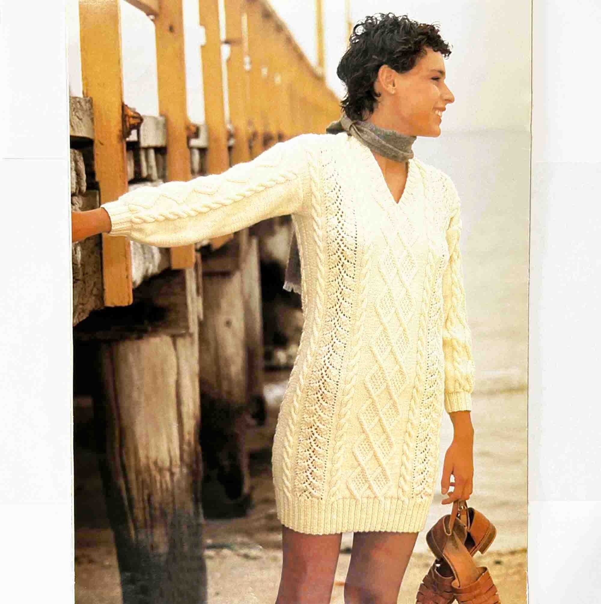 Aran Sweater Dress - Etsy