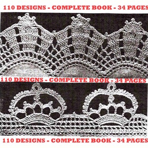 110 Crochet Edgings Entire Book 32 pages 1940&#39;s Australian Patterns Designs Vintage Crocheted Borders PDF Digital Download file