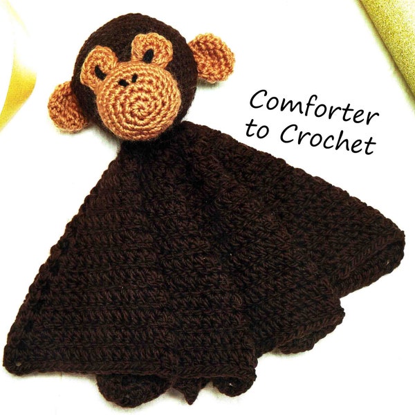 Baby Monkey Comforter Crochet pattern Chimpanzee Snuggle Sleep aid PDF Digital Download file