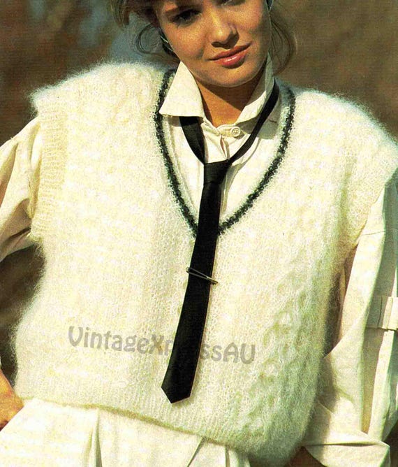 Mohair Pull Point De Riz Modèle De Tricot Sans Manches En