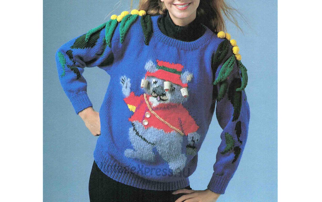 Walkabout Wombat Sweater Knitting Pattern Australian Animal 12 Ply