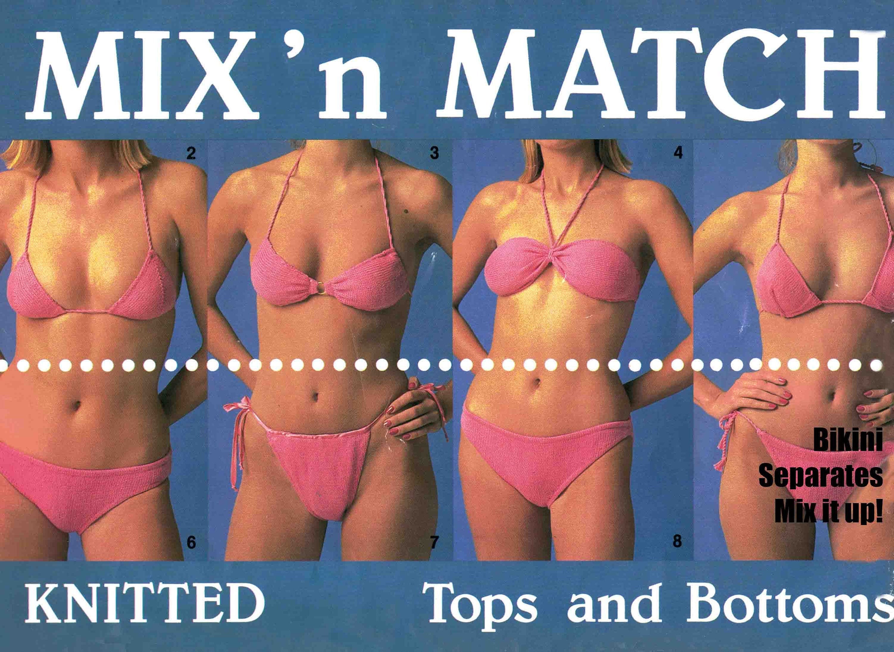Trajes de ba o de bikini Mix N Match Patrones de punto 4 Ply Tops