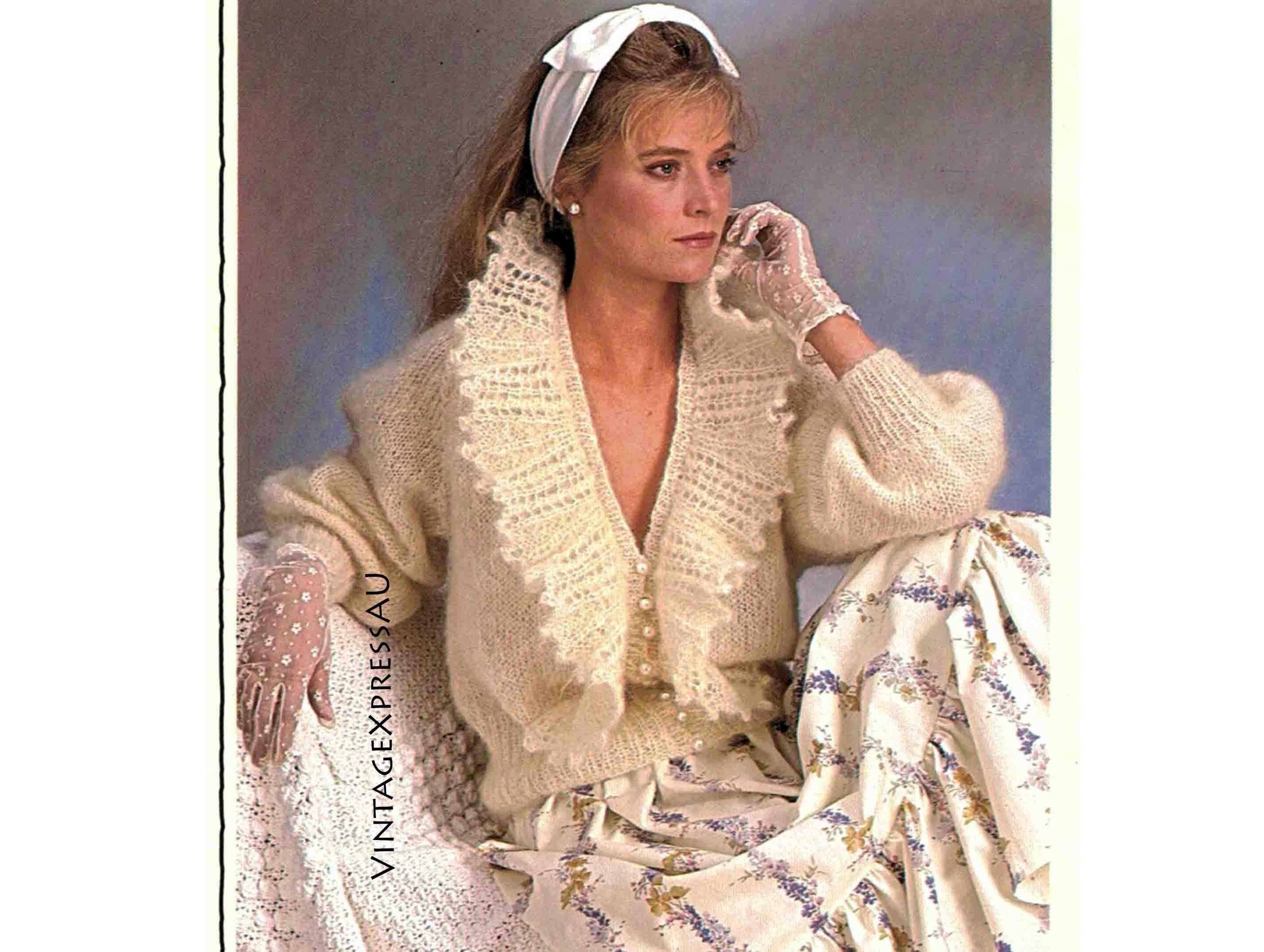 Mohair Butterfly themed Cardigan Jacket Knitting Pattern Emu Filigree Lady&#39;s 4 sizes 81-97cm 32-38&quot; PDF Digital Download