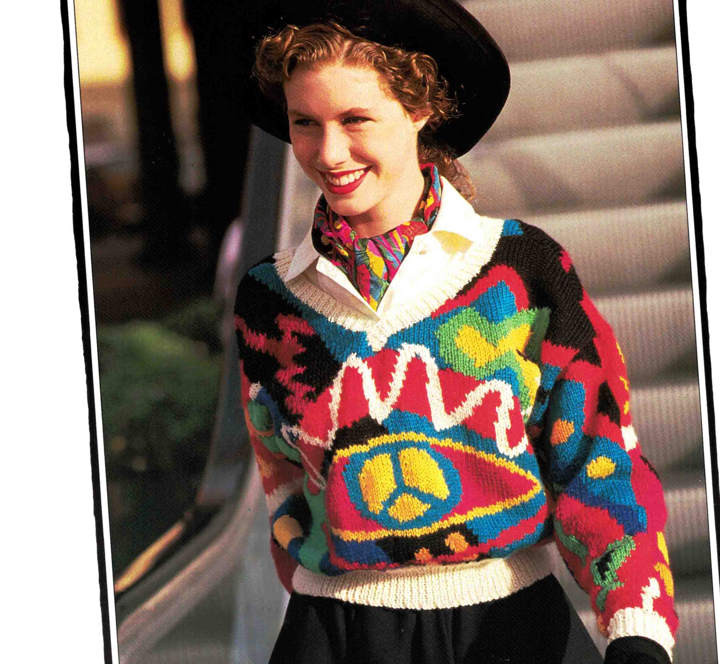 Vintage 80s ORIGINAL JENNY KEE Jumper, gumnut and Leaves