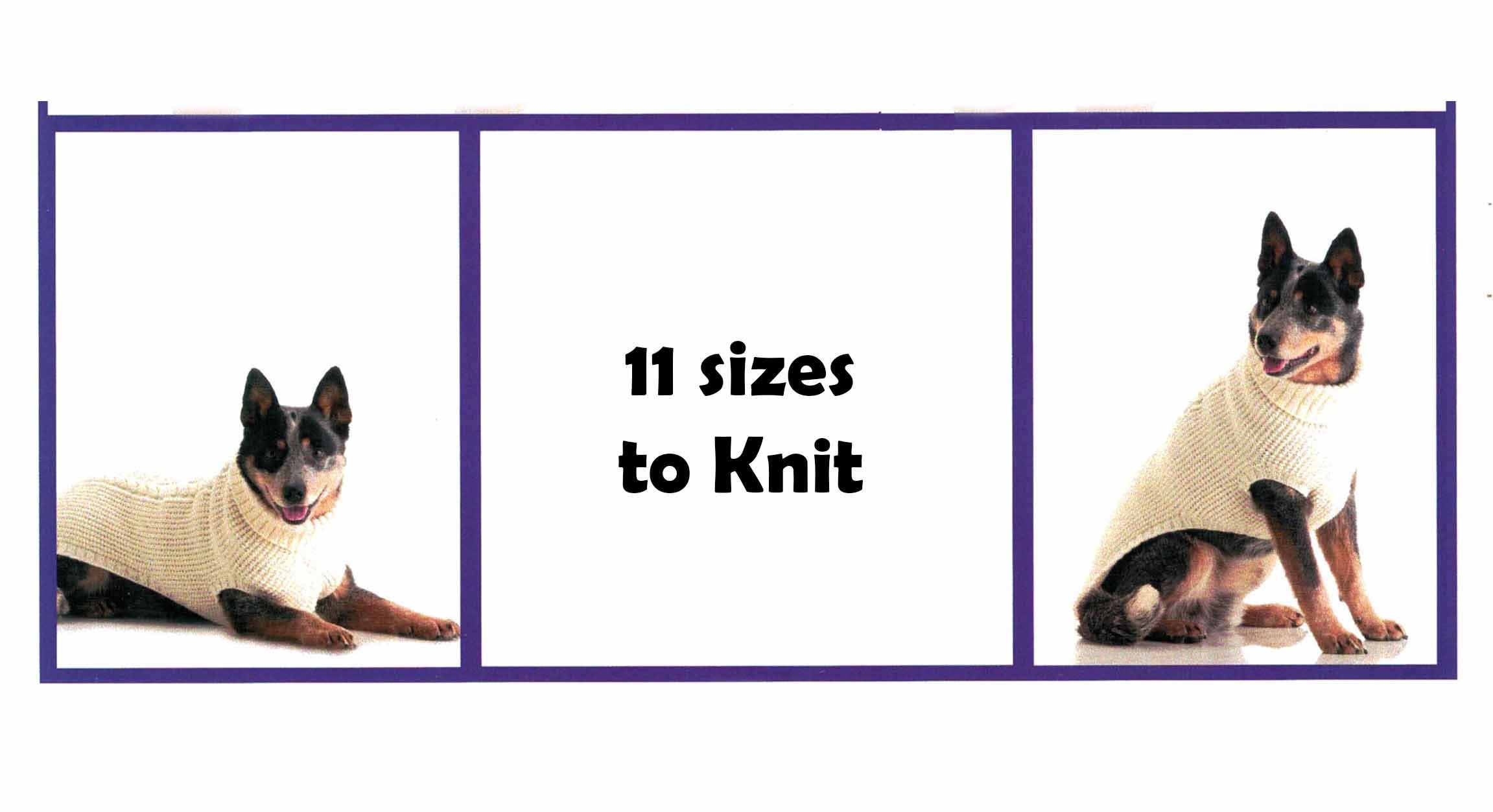 Dog Coat Sweater Polo Neck Knitting Pattern in ENGLISH 8 Ply DK Dogs 11 ...