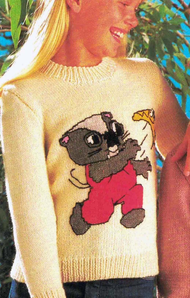 Australian Possum Knitting Pattern Sweater With Bonus Wombat ...